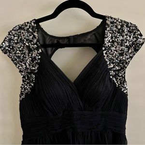 {Scala} Silk & Sequin Evening Cocktail Mini Dress